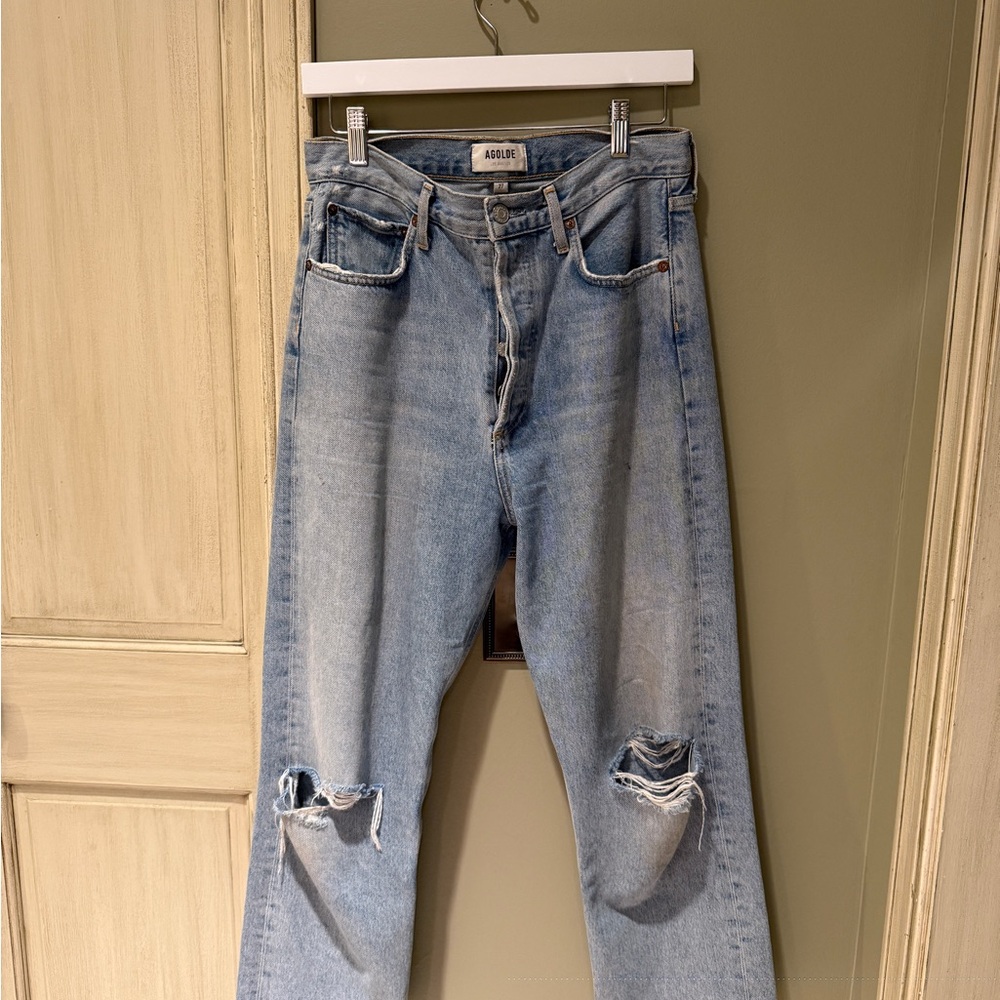Women’s Agolde 90’s Jeans size 27 button fly cropped denim - Picture 2 of 16